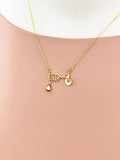 Gold Red Wine Glass Goblet Necklace, Wine Cup Pendant Jewelry Gift, N7206