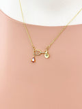Gold Red Wine Glass Goblet Necklace, Wine Cup Pendant Jewelry Gift, N7206