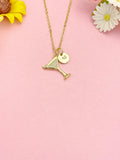 Gold Wine Glass Goblet Necklace, Wine Cup Pendant Jewelry Gift, N7207