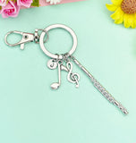Silver Flute Marching Band Charm Keychain, N5700MX