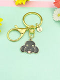 Gold Cute Dog Charm Keychain, K5908