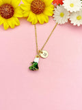 Gold Green Cabbage Vegetable Necklace, Personalized Veggies Gifts, N5183
