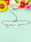 Best Christmas Gift for Nina, Nina Bracelet, Stainless Steel Heart Bracelet, Best Nina Jewelry, Personalized Gifts, D267