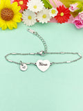 Best Christmas Gift for Nina, Nina Bracelet, Stainless Steel Heart Bracelet, Best Nina Jewelry, Personalized Gifts, D267
