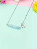 Aquamarine Necklace, Silver Natural Aquamarine Gemstone Jewelry, NS6310