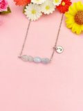 Aquamarine Necklace, Silver Natural Aquamarine Gemstone Jewelry, NS6310