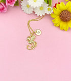 Phoenix Necklace, Real 18K Gold Plated Brass Phoenix Pendant Strength Gift, 7200
