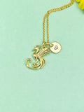 Phoenix Necklace, Real 18K Gold Plated Brass Phoenix Pendant Strength Gift, 7200