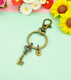 Bronze Skeleton Key Keychain, Vintage Key Pendant Bag Charm Gift, N7201