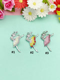 Ballet Dancer Keychain, Personalized Initial Charm, Dance Gift, N1592