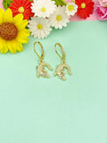 Gold Alligator Charm Earrings, Dainty Gator Jewelry Gift for Her, N5400E