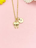 18K Gold Plated Tooth Necklace, Dainty Dentist Pendant Gift for Women, N7220