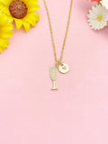 Gold Champagne Glass Goblet Necklace, Wine Cup Pendant Jewelry Gift, N7205