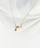 Gold Red Wine Glass Goblet Necklace, Wine Cup Pendant Jewelry Gift, N7206