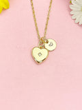 18K Gold Plated Heart Necklace, Cubic Zirconia Starburst Pendant Gift for Women, N7221
