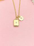 18K Gold Plated Rectangle Necklace, Cubic Zirconia Bar Pendant Gift for Women, N7223