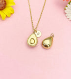 18K Gold Plated Avocado Necklace, Dainty Foodie Pendant Gift for Women, N7225