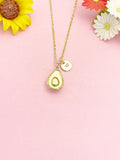 18K Gold Plated Avocado Necklace, Dainty Foodie Pendant Gift for Women, N7225