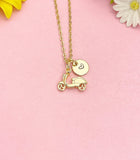 18K Gold Plated Scooter Necklace, Dainty Travel Pendant Gift for Women, N7228