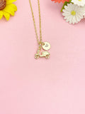 18K Gold Plated Scooter Necklace, Dainty Travel Pendant Gift for Women, N7228