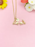 18K Gold Plated Scooter Necklace, Dainty Travel Pendant Gift for Women, N7228