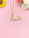 18K Gold Plated Scooter Necklace, Dainty Travel Pendant Gift for Women, N7228