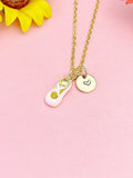 18K Gold Plated Ballet Slipper Necklace, Pink Enamel Dance Pendant Gift, N7230