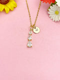 18K Gold Plated Teardrop Necklace, Dainty CZ Pendant Gift, N7231