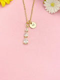 18K Gold Plated Teardrop Necklace, Dainty CZ Pendant Gift, N7231