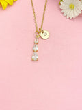18K Gold Plated Teardrop Necklace, Dainty CZ Pendant Gift, N7231