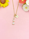 18K Gold Plated Teardrop Necklace, Dainty CZ Pendant Gift, N7231