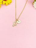 18K Gold Plated Music Note Necklace, Dainty CZ Pendant Gift, N7235