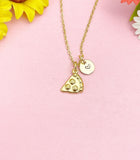 18K Gold Plated Pizza Necklace, Dainty Foodie Pendant Gift, N7237