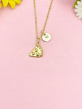 18K Gold Plated Pizza Necklace, Dainty Foodie Pendant Gift, N7237