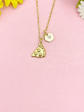 18K Gold Plated Pizza Necklace, Dainty Foodie Pendant Gift, N7237