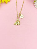 18K Gold Plated Pizza Necklace, Dainty Foodie Pendant Gift, N7237