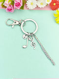 Silver Flute Marching Band Charm Keychain, N5700MX