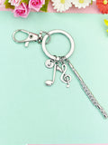 Silver Flute Marching Band Charm Keychain, N5700MX