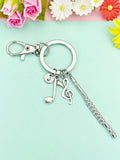 Silver Flute Marching Band Charm Keychain, N5700MX