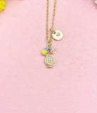 18K Gold Plated Cocktail Necklace, Dainty CZ Drink Pendant Gift, N7238