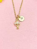 18K Gold Plated Candelabra Necklace, Dainty CZ Candle Pendant Gift, N7240