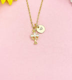 18K Gold Plated Candelabra Necklace, Dainty CZ Candle Pendant Gift, N7240