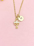18K Gold Plated Candelabra Necklace, Dainty CZ Candle Pendant Gift, N7240