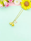 18K Gold Plated Bellflower Necklace, Dainty Floral Pendant Gift for Women, N5213G