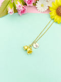 18K Gold Plated Bellflower Necklace, Dainty Floral Pendant Gift for Women, N5213G