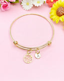 Gold Volleyball Bracelet, Dainty Sports Charm Bangle Gift for Women,B5733