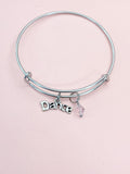 Silver Dance Bracelet, Dainty Bangle Gift for Dancers and Dance Moms, B2665