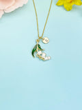 Lily of the Valley Necklace, Dainty Floral Pendant Gift for Women, N6518W