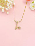 18K Gold Plated Gold Scooter Necklace, Cute CZ Moped Pendant Gift for Women, SN7228