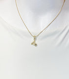 18K Gold Plated Gold Scooter Necklace, Cute CZ Moped Pendant Gift for Women, SN7228
